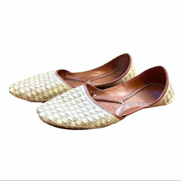 Mojari Shoes - Mojari Indian Leather Handmade Jutti Flats Size 12